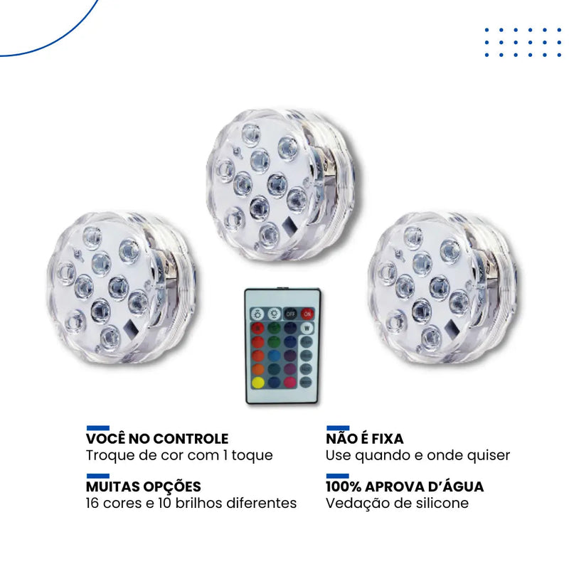 Lâmpada LED Subaquática - 100% Aprova d'água [COMPRE 2 LEVE 3]