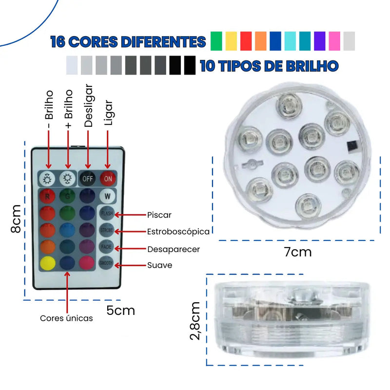Lâmpada LED Subaquática - 100% Aprova d'água [COMPRE 2 LEVE 3]